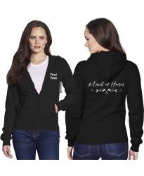 Customised Maid Of Honor Floral Engagement Printed Adult Unisex Pullover Hoodie